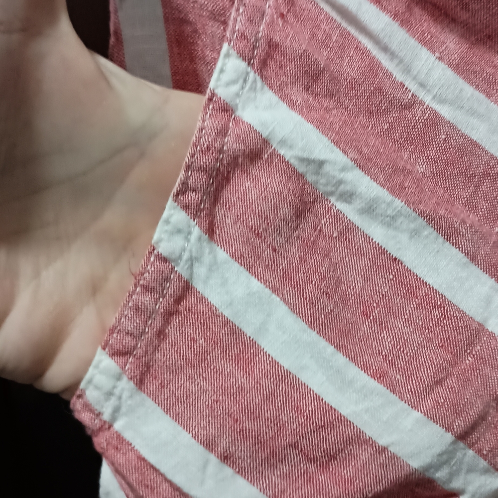 Nicole Miller Red and White Striped High Waist Shorts - Picture 3 of 4